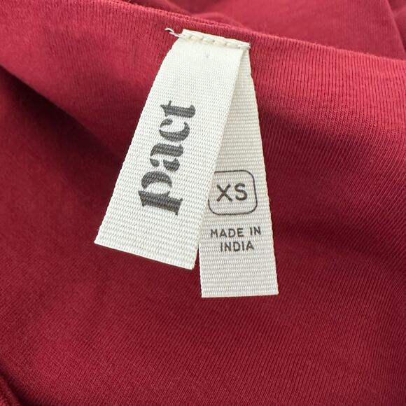 Pact Fit and Flare Skylar Ballet Tie Waist Dress Organic Cotton | Red | SZ XS - Picture 8 of 10